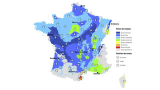 70 % des niveaux des nappes phréatiques sont au-dessus de leur niveau normal au 1er août 2024. 70 % des niveaux des nappes phréatiques sont au-dessus de leur niveau normal au 1er août 2024.