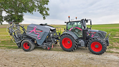 Sur le stand Fendt au Sommet de l’élevage, découvrez nos machines aux couleurs de l’opération Octobre Rose.