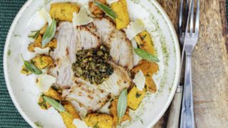 Piccata de veau et gnocchis de butternut au Cantal. Piccata de veau et gnocchis de butternut au Cantal.