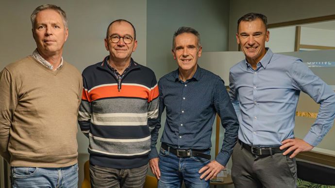 De gauche à droite : Franck Bluteau, président délégué, Jérôme Calleau, président, Jacques Bourgeais, directeur, et Olivier Joreau, DGA, qui prendra la tête de la Cavac au 1er janvier.