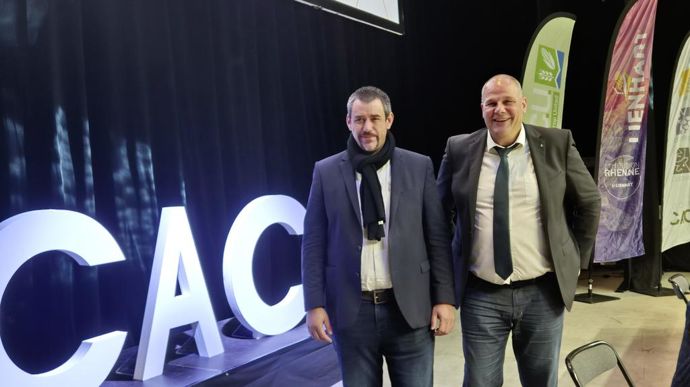 Jean-Michel Habig et Jean-Marc Schacherer ont voulu rassurer les adhérents et partenaires en rappelant le niveau de réserves de la Cac, vendredi 13 décembre, à Colmar (Haut-Rhin).