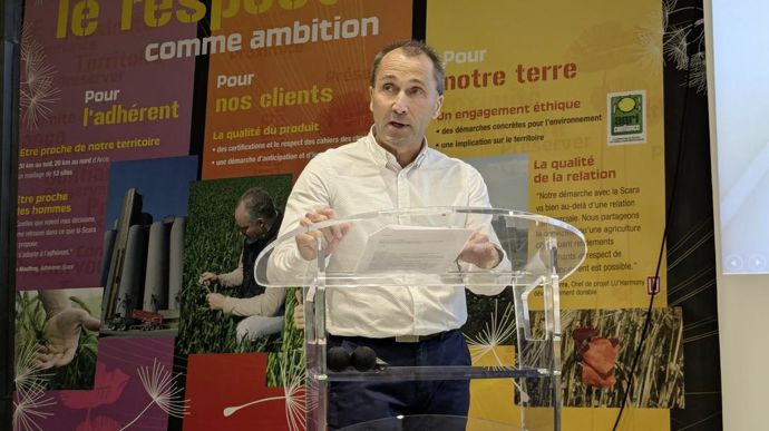 « En deux ans, nous venons de vivre la deuxième meilleure récolte de la coopérative avec 237 500 t en 2023, et la deuxième plus mauvaise en 2024 en espérant atteindre 185 000 t », soulignait Cédric Guillemin, président de la Scara, lors de son assemblée générale, jeudi 12 décembre, à Arcis-sur-Aube (Aube).