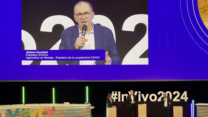 Jérôme Calleau, président d’InVivo, lors de la convention du groupe, mercredi 18 décembre, à Paris.