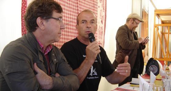 Philippe Collin et Gérard Durand de la Confédération paysanne