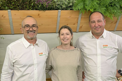 De gauche &agrave; droite, Pascal Peleszezak et C&eacute;line Egloff (Green Sentinel), avec Fr&eacute;d&eacute;ric Dubois (IDSB). (&copy; Mat&eacute;riel et Paysage)
