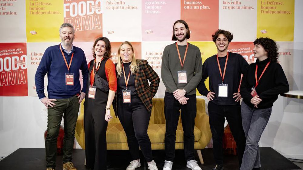 Lors de l'édition 2024 du salon Foodorama. À gauche, Romain Amblard.