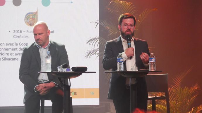 Jacques Groison (à dr.), DG adjoint d'Arterris, quittera le groupe coopératif fin mars. Ici au côté du président, Jean-François Naudi.