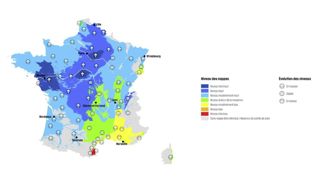 Près de 60 % des niveaux des nappes phréatiques sont au-dessus des normales au 1er mars 2025, d'après le BRGM. Près de 60 % des niveaux des nappes phréatiques sont au-dessus des normales au 1er mars 2025, d'après le BRGM.