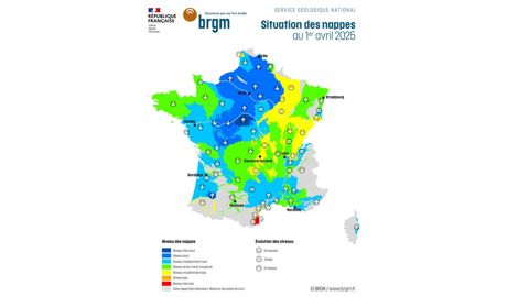 Etat des nappes au 1er avril 2025