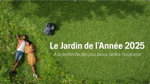 Visuel du concours du jardin de l'année 2025 Husqvarna. Visuel du concours du jardin de l'année 2025 Husqvarna.