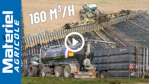 Epandage de digestat : 24 m de rampe Tramspread et ravitailleurs Wienhoff