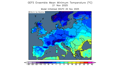 La France enregistre des températures négatives.
