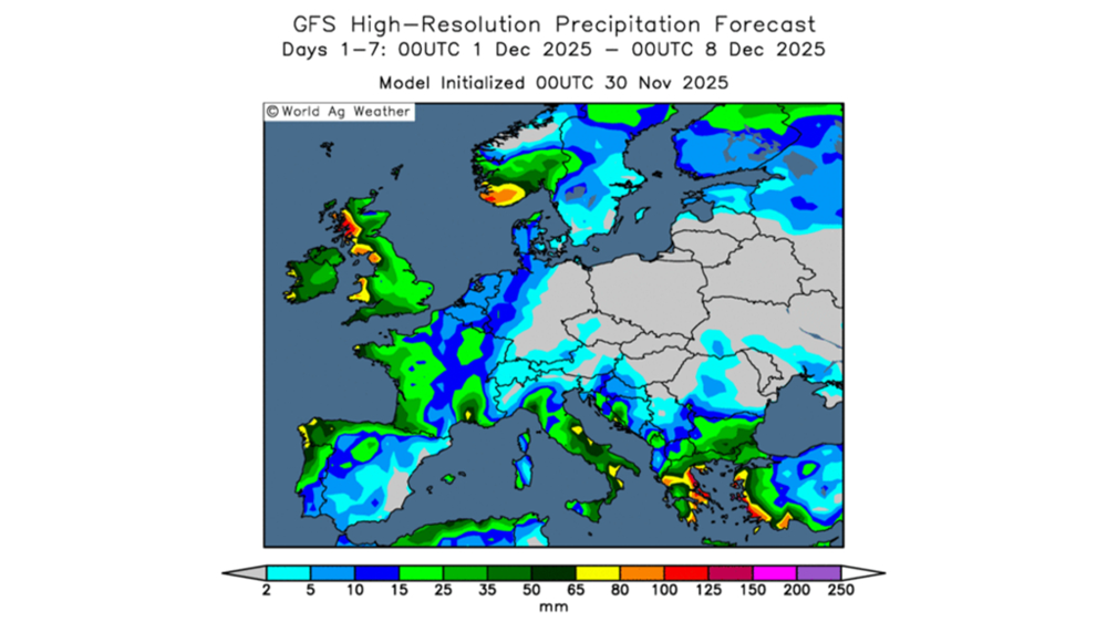 La France devrait profiter de pluies bénéfiques.