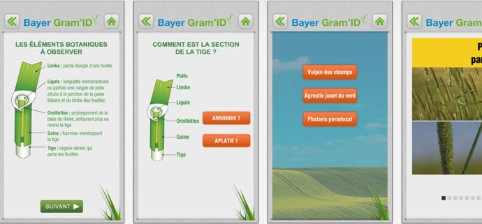 Captures d'écran de l'appli Gram'ID
