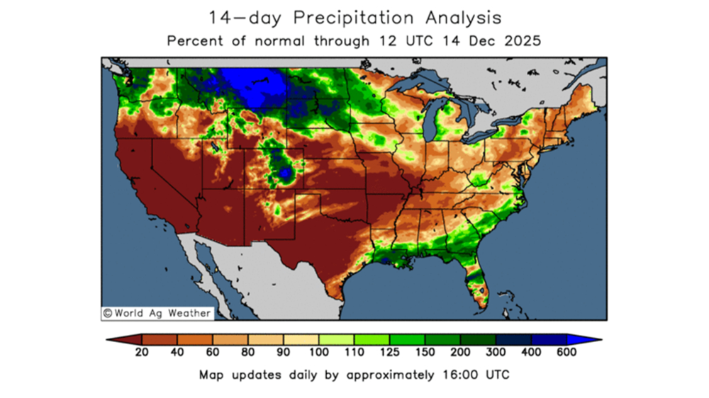 Le Midwest américain enregistre encore un déficit de précipitations.