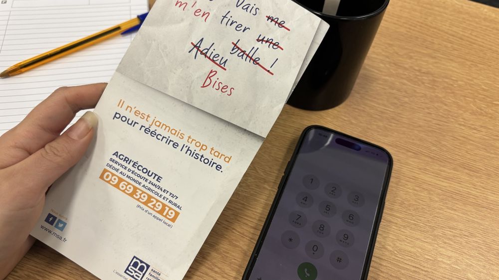 Face à la DNC, la MSA rappelle que sa ligne téléphonique Agri'écoute est à disposition des éleveurs en détresse.