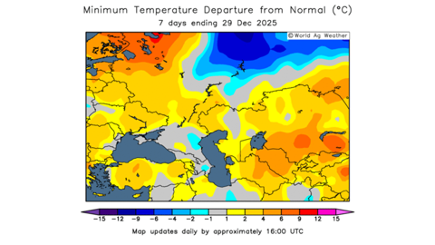 Les températures froides en Russie restent conformes aux moyennes historiques.