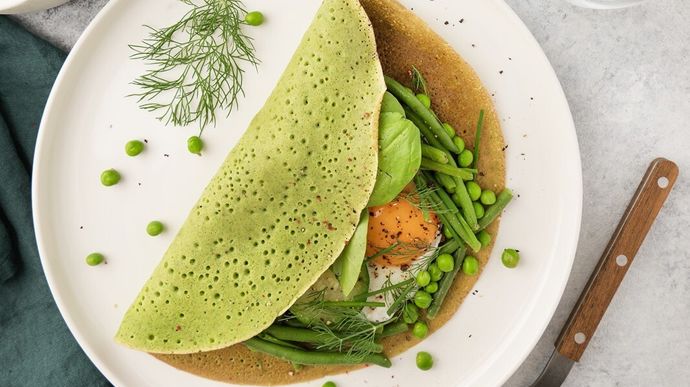 Crêpes salées aux épinards et lait de chèvre - Recettes