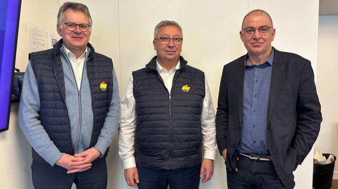 Philippe Heusèle, secrétaire général, Éric Thirouin, président de l'AGPB, et Cédric Benoist, secrétaire général adjoint, ont présenté, jeudi 15 janvier à Paris, les mesures que l'organisation défend auprès des pouvoirs publics pour soutenir les céréaliers.