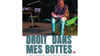 La pièce de théâtre « Droit dans mes bottes » de la compagnie « Les Attracteurs Étranges » permet d’ouvrir l’échange sur la transmission en agriculture.