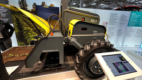 La plateforme autonome de pulvérisation Kilter était présente sur le stand Kubota à Agritechnica 2025.