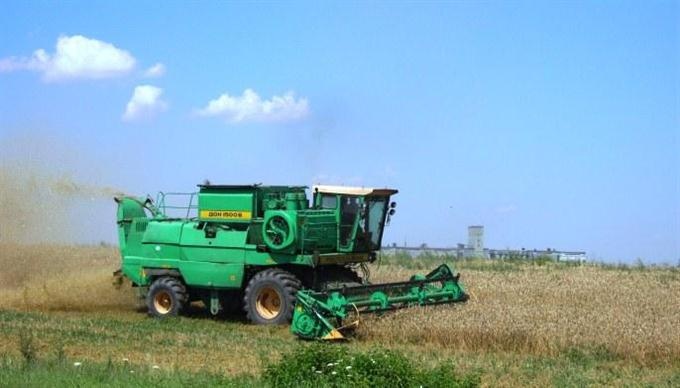 Récolte de blé en Ukraine en 2011.