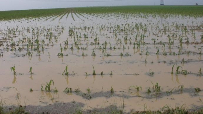 Inondation dans une plaine