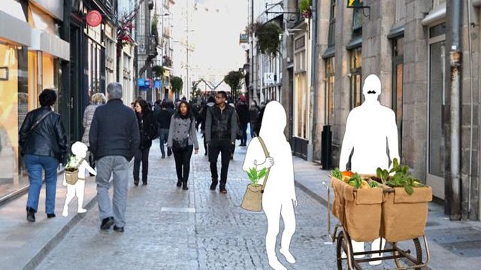 ©Espace Inspiration  L'Ornicar : la charrette d'antan, aménagée par Pauline Charnal et Morgane Guitteny, va rapprocher en direct les producteurs et les consommateurs, même dans les ruelles peu accessibles.