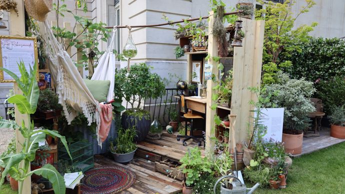 « Robinsonnade », un espace crée par le MFR Institut Rural des Mauges, a gagné le Grand prix Valhor du  balcon fleuri.