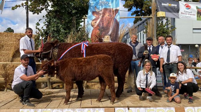 Natacha a été désignée championne femelle adulte du concours salers.Elle appartient au Gaec Malacan (Cantal).