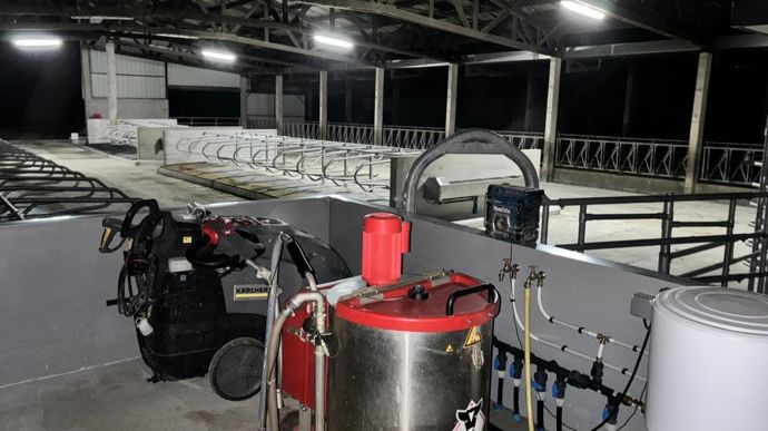 De mars à septembre 2024, pendant les travaux, les vaches ne revenaient au bâtiment que pour la traite.