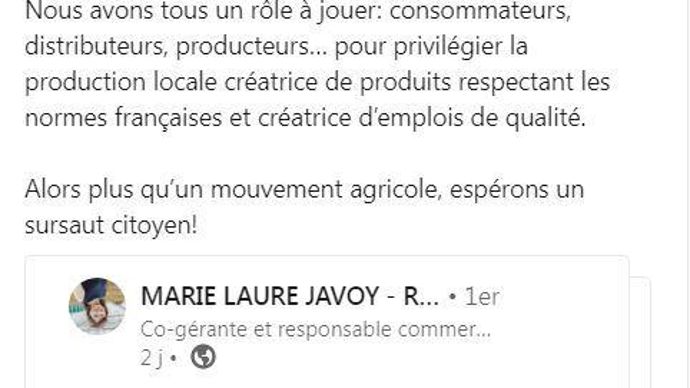 Les horticulteurs étaient plus visibles sur les réseaux sociaux qu'autour des barrages, notamment sur LinkedIn, réseau de professionnels.