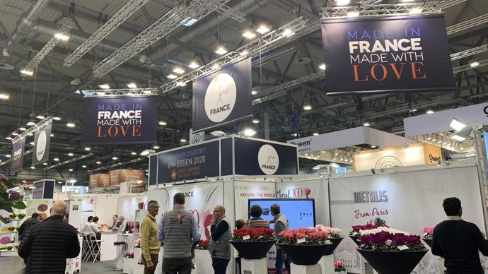 La France était le pays partenaire de cette édition 2020. Ici, le stand de l’entreprise Morel, spécialiste du cyclamen. © LH