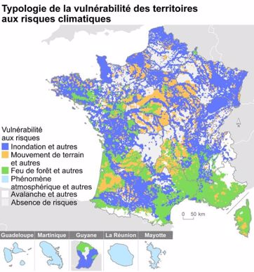 Carte des risques climatiques